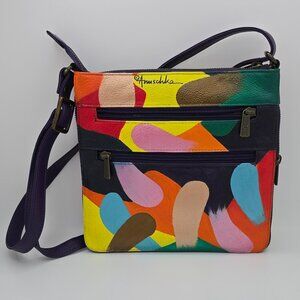 Anuschka Hand-Painted Expandable Adjustable Shoulder-Crossbody Leather Bag